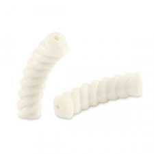 Acrylic Tube Twisted bead 33x8mm Off white